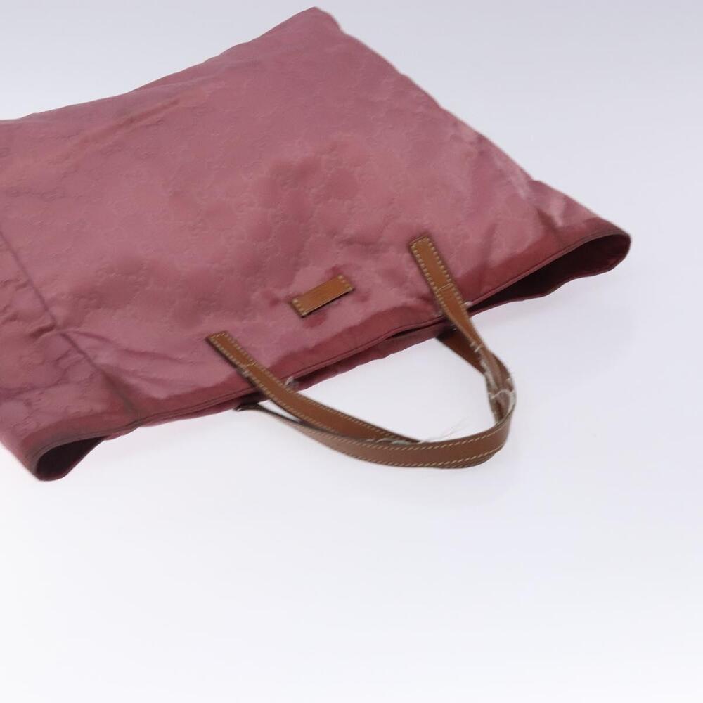 GUCCI GG Canvas Tote Bag Nylon Pink Silver - Picture 6 of 16